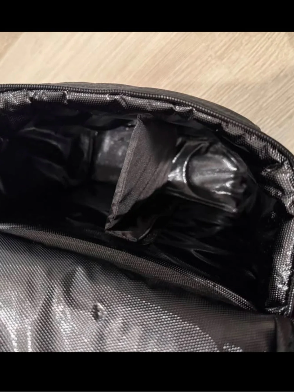 Black Padded Messenger Bag with Adjustable Shoulder Strap